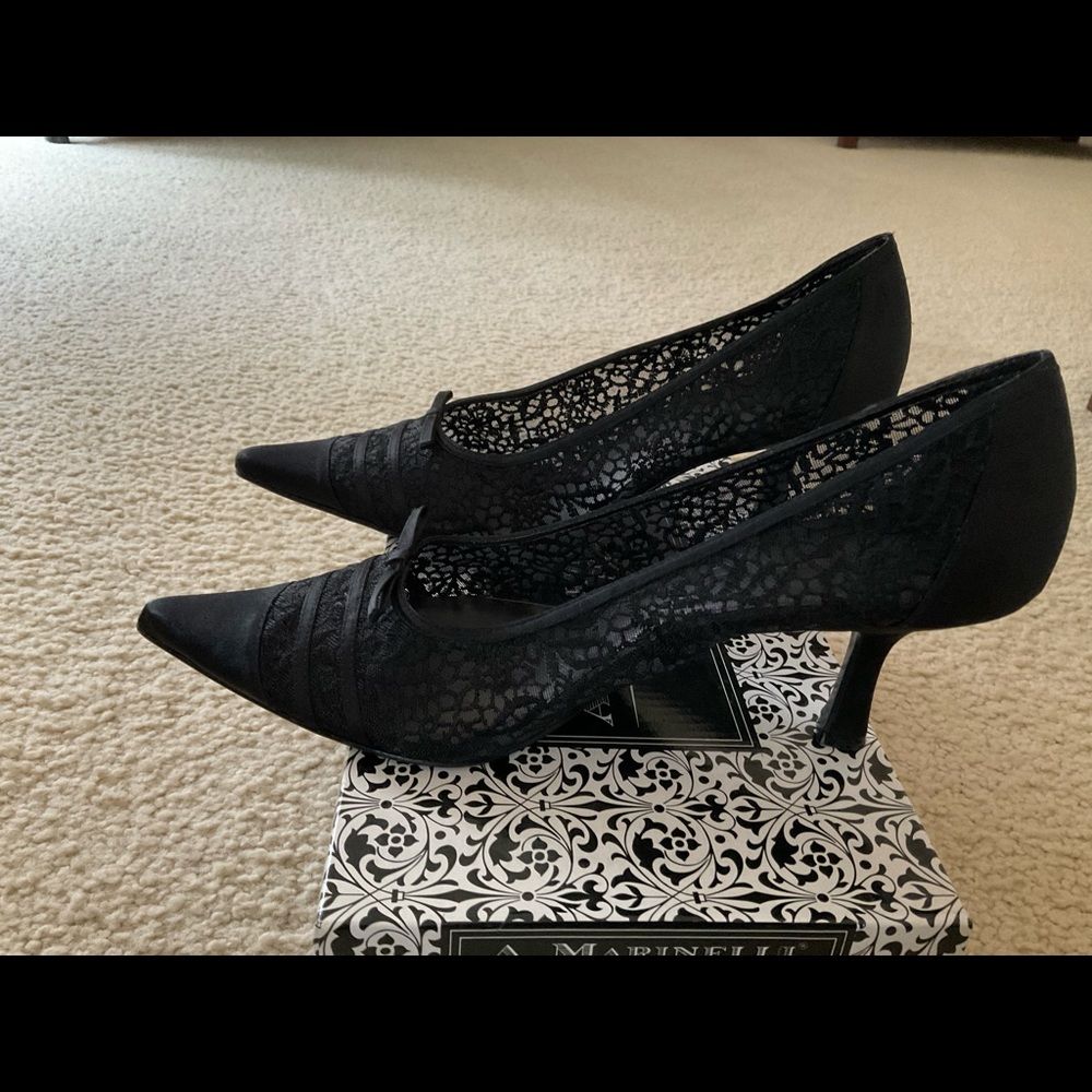 Formal lace black pumps - worn once!